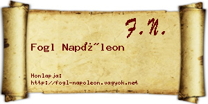 Fogl Napóleon névjegykártya